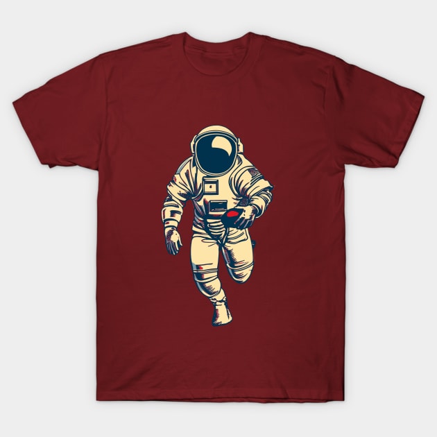 Astronaut Football Player T-Shirt by DesignArchitect